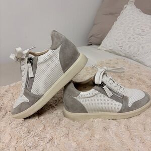 Elegant Women's White and Gray Sneakers